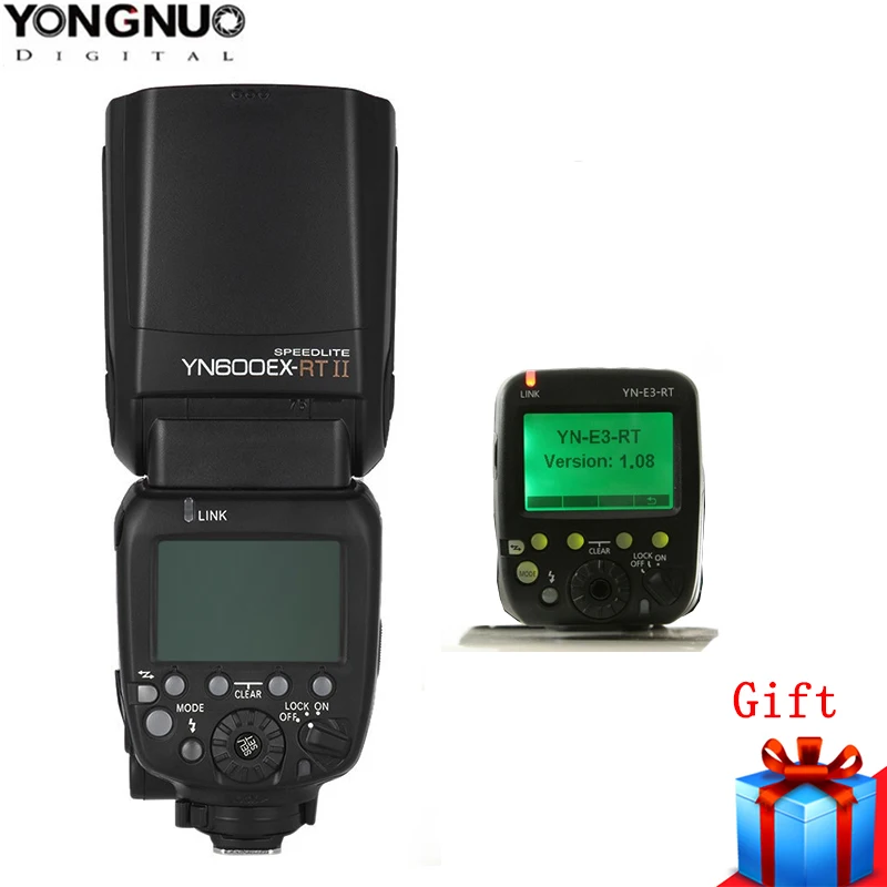 Светодиодная лампа для видеосъемки YONGNUO официальный YN600EX-RT II Вспышка Speedlite Беспроводной ttl 1/8000s w YN-E3-RT передатчик Цифрового Фотоаппарата Canon 1300D 6D 750D 1200D DSLR