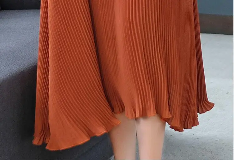 

Plus Size Dress 2019 Spring Autumn Women O Neck Flare Sleeve Loose Casual Dress Miyake Pleats vestidos for women weight 45-75kg