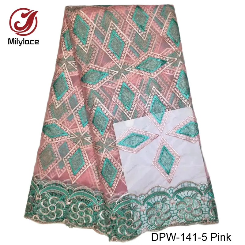 Latest african lace fabrics tulle high quality french fabric nigerian embroidery ankara for party DPW-141 | Дом и сад