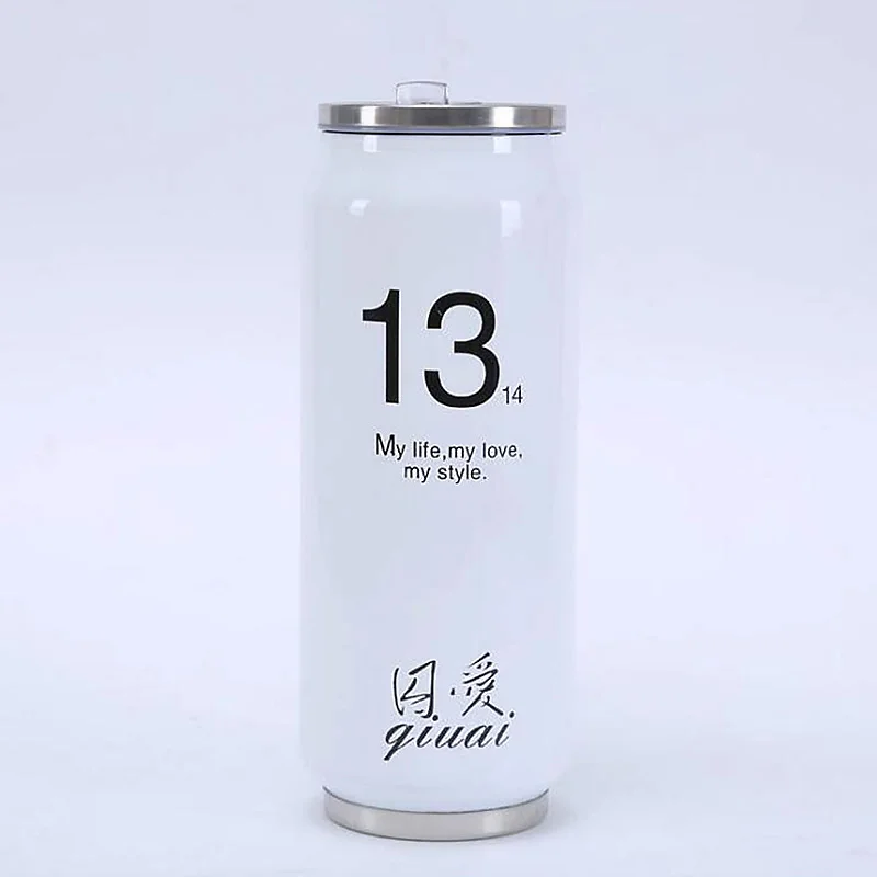 Вакуумная чашка в стиле поп банка из нержавеющей стали с соломинкой термосы