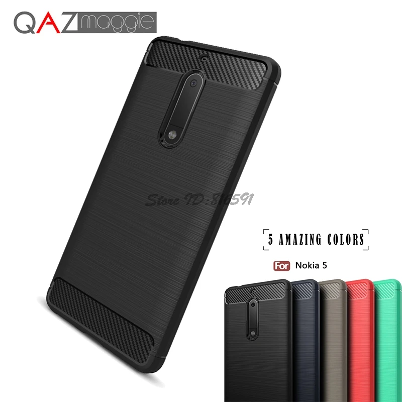 Чехол для Nokia 5 2 дюйма силиконовый мягкий ТПУ Матовый чехол из углеродного