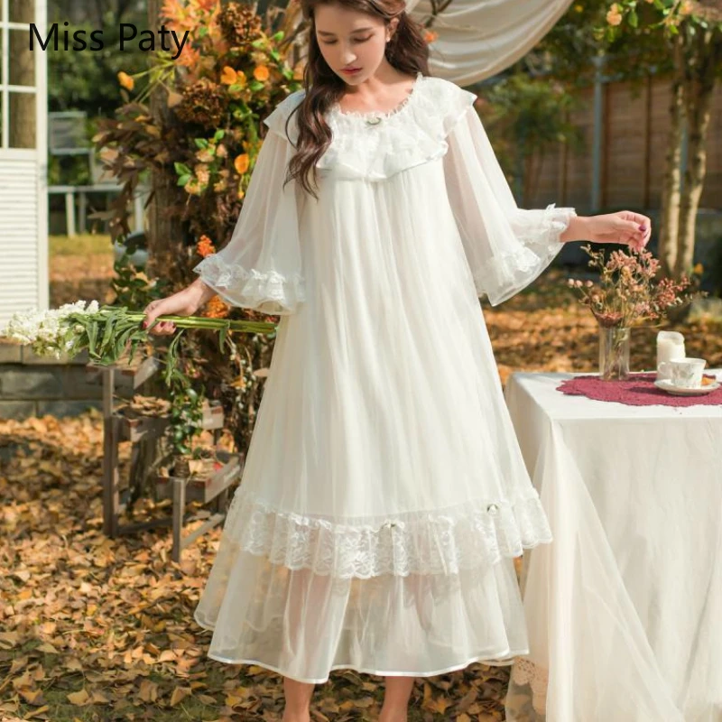 Женская рубашка Милая Ночная одежда принцессы спальное платье для сна длинная