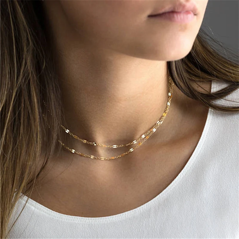 

Long Necklace Gold Filled Choker Handmade Pendant Collier Femme Kolye Collares Layer Womens Jewelry Boho Necklace For Women