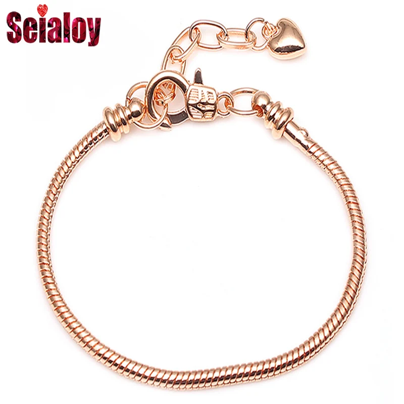 JCLXK001 SEIALOY мультфильм любовь Омаров Пряжка браслет для женщин девочек роза для рукоделия Золото Посеребренная Очаровательная бренды браслеты подарок - Окраска металла: JCLXK001