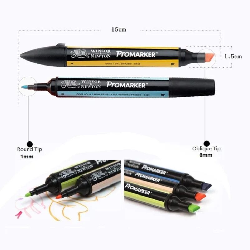 WINSOR & NEWTON Профессиональный маркер Твинс Советы Дизайн чертежный ручка свободный
