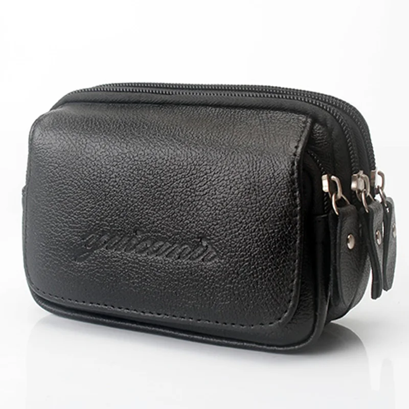 Мужская кожаная поясная сумка кошелек|waist bag|fanny pack waist bagmobile phone belt |