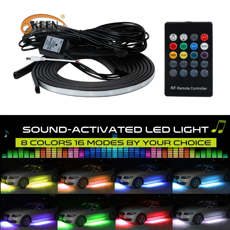 Светодиодная лента OKEEN RGB 5050 4 шт. водонепроницаемая трубка с системой нижнего