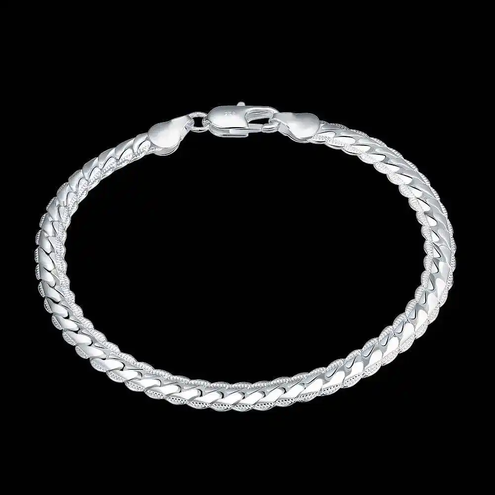 Kiteal Top quality gold color Personalized Men silver plated 5mm 20cm snake sideways bracelets fashion jewelry New Year gifts|bracelet