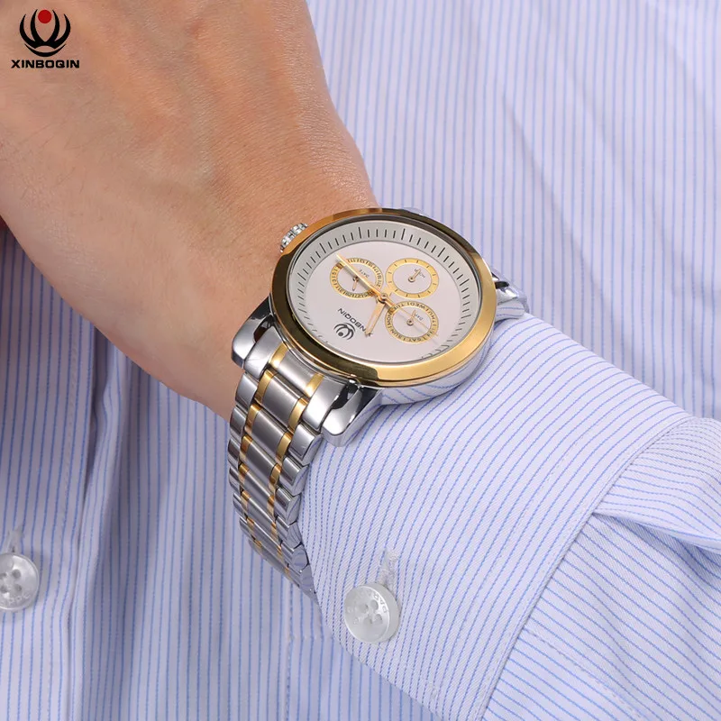 

XINBOQIN Brand Lovers Quartz Watch Neutral Designer Business Couples Watches Water Resistant Genuine Leather Wrist watch Quartz