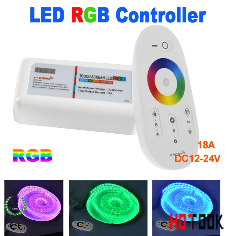 Hotake 2,4G беспроводной RGB RGBW светодиодный контроллер сенсорный RF пульт дистанционного управления 12 V-24 V настенный для светодиодной ленты