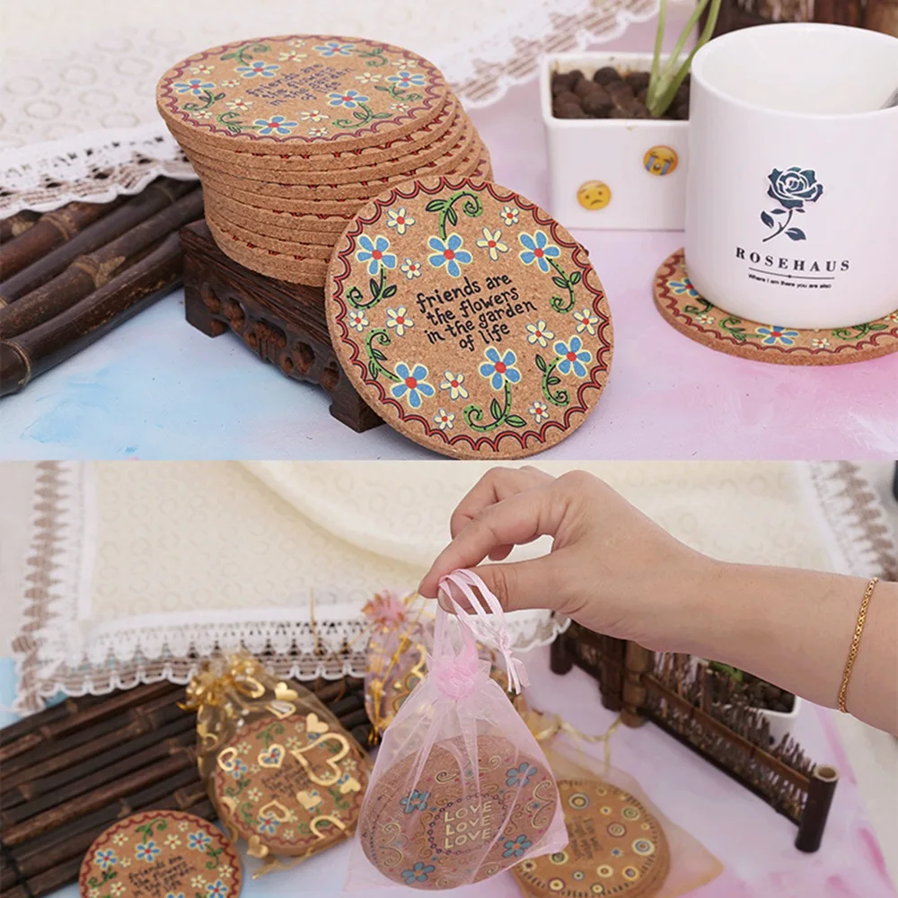 Кухонный пробковый круглый коврик под чашку Coaster изоляционные прокладки