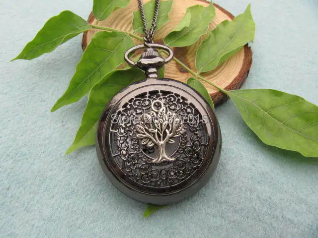 wholesale antique tree of life necklace pocket watch jewelry vintage Wedding Gift steampunk style bronze graduation|gift box for jewelry|jewelry