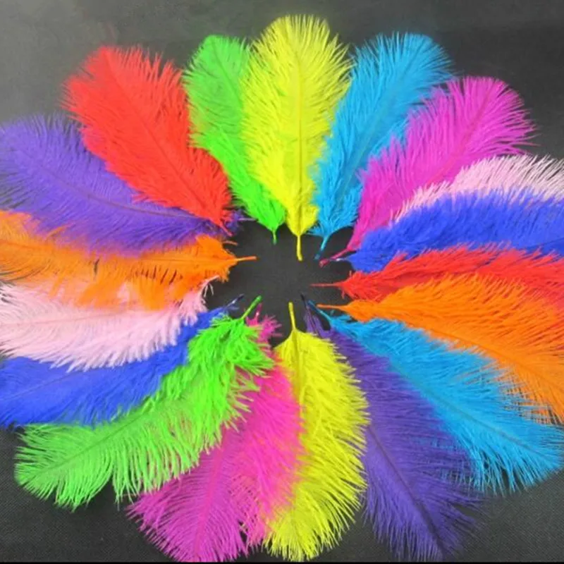 

Wholesale 10000pcs/lot 10 colors mixed color 15-20cm ostrich feathers diy feathers for carfts wedding decoration plumas