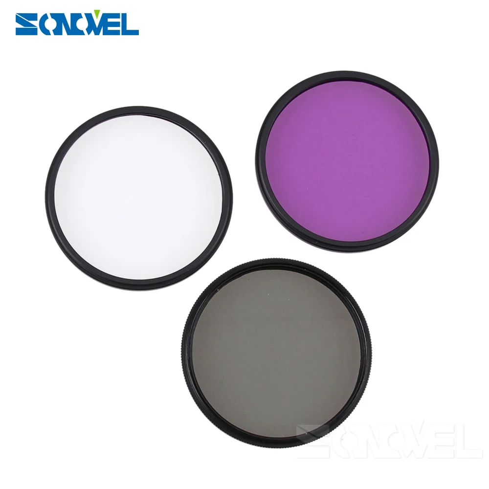 Набор фильтров UV CPL FLD 49 52 55 58 62 67 72 77 мм + Цветочная бленда крышка передней крышки