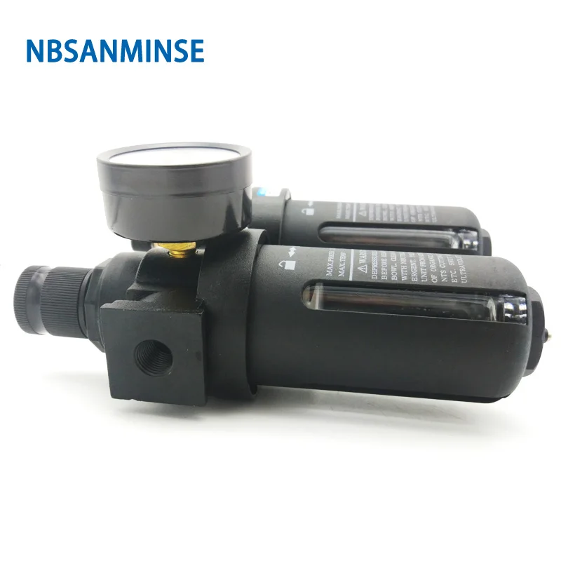 NBSANMINSE SFC200 1/4 3/8 1/2 два блока воздушный фильтр Регулятор лубрикатор масло Вода Воздух отдельные FRL блоки