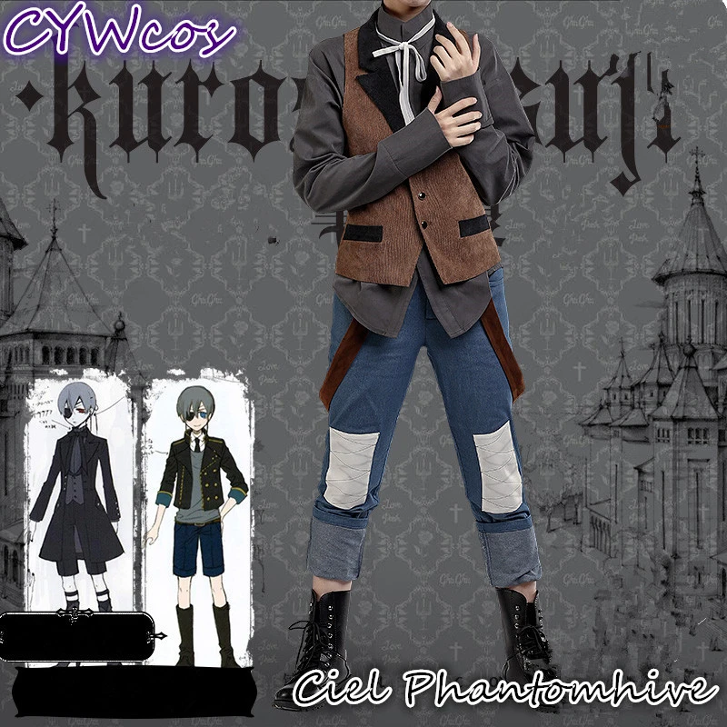 Черный бутле Ciel Phantomhive Little Devil and Plebeian косплей костюм повседневная форма модные