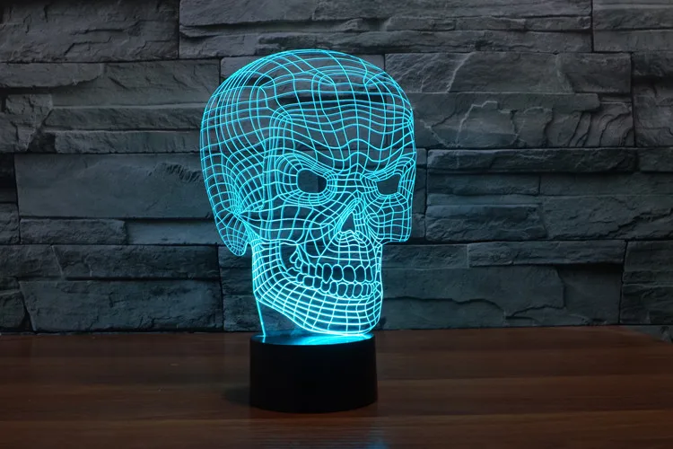 3D череп атмосфера ночные светильники сенсорный датчик Led гостиная/спальня