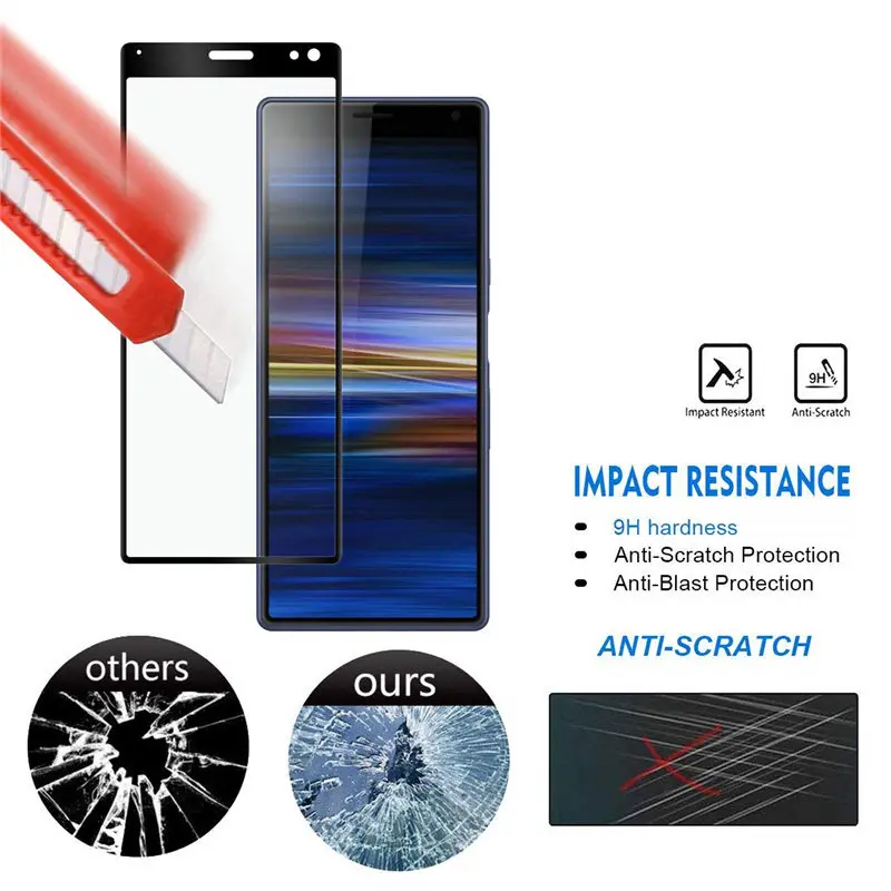 Закаленное стекло для Sony Xperia 10 Plus I3213 I4213 I4293 I3223 защита экрана полноэкранная