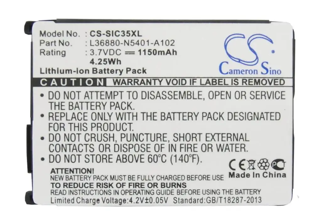 Батарея мобильного Телефона для Siemens C35/C35i/C35e/S35/M35/3506/3508/3518 1150 мАч HK Марка Кэмерон