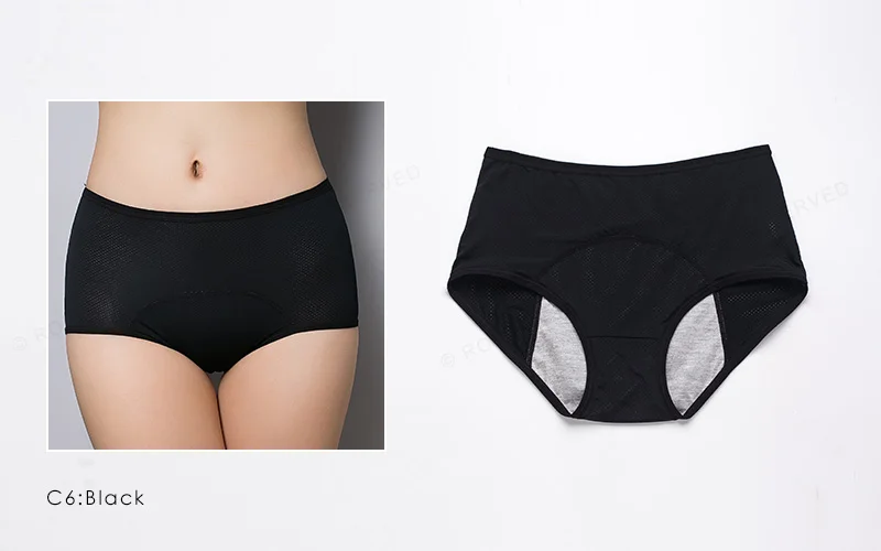 Женские Дышащие сетчатые трусики ROSI черные удобные большого размера 4XL 5XL для