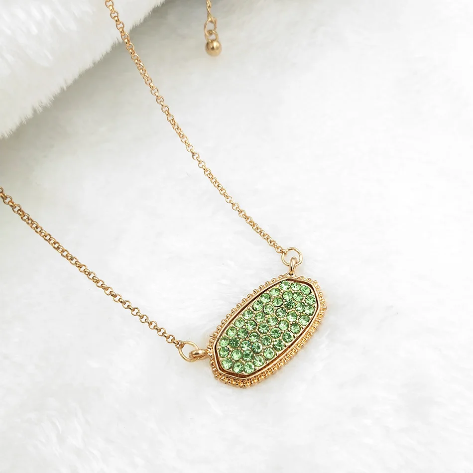 Модные милые романтические 2 цвета эллиптические оливки подвески ожерелья для