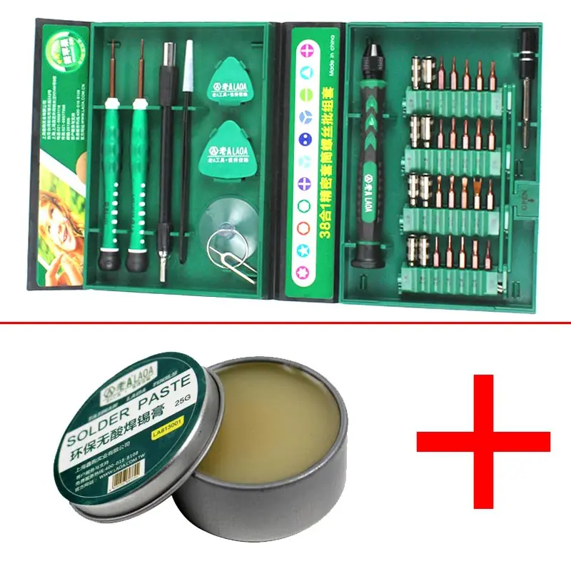with Solder paste LAOA Горяч-продавать 38 в 1 Набор прецизионных отверток с Phillips Torx шестигранные y-типа Треугольники 5-ти Точечные сверла - Цвет: with Solder paste