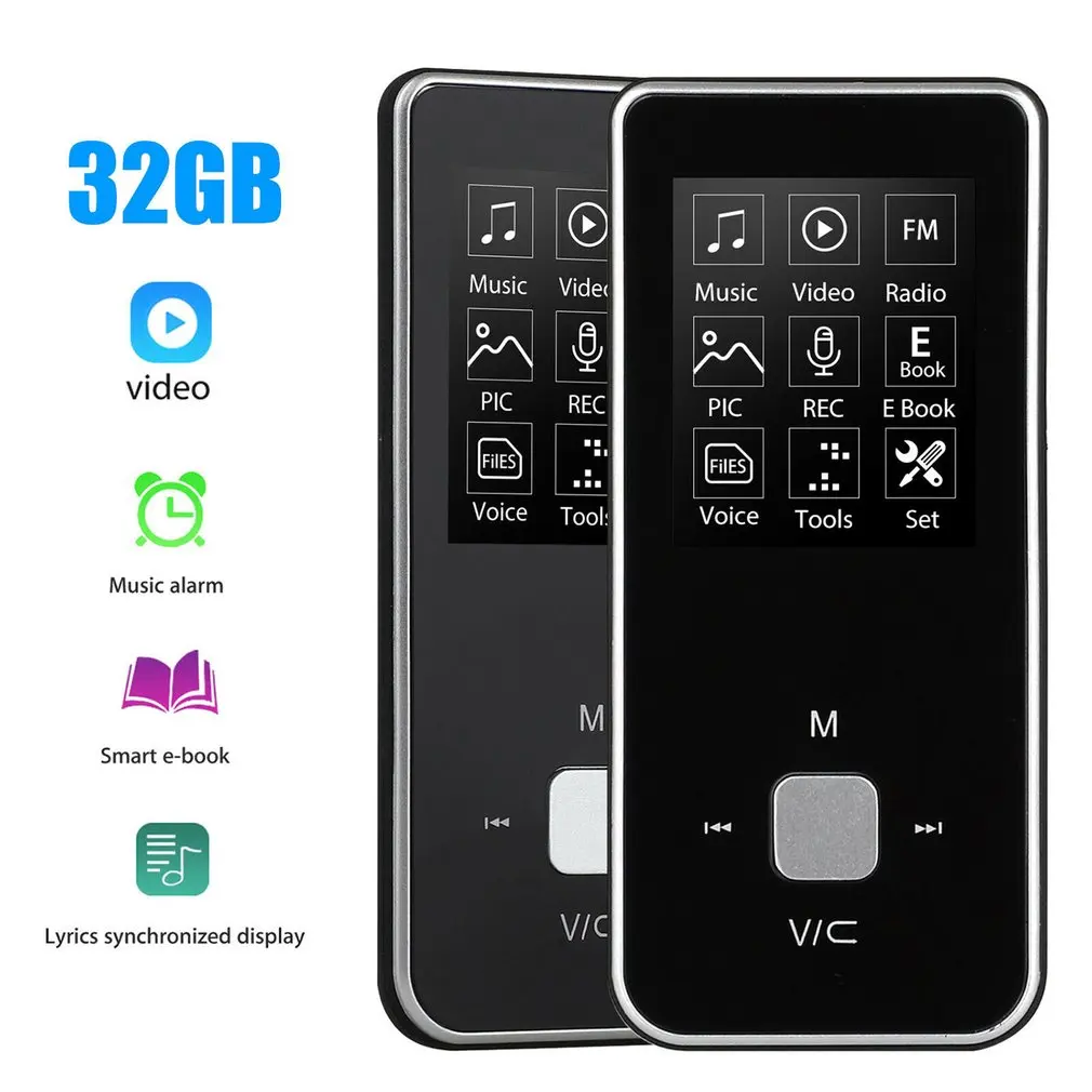 Портативный HiFi MP3 музыкальный плеер с FM без потери звука Диктофон до 32