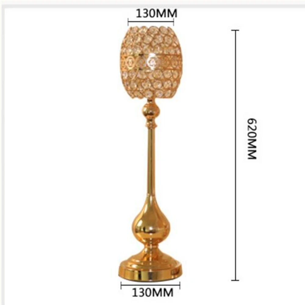 Золотые подсвечники для свечей праздничные креативные хрустальные свадебные