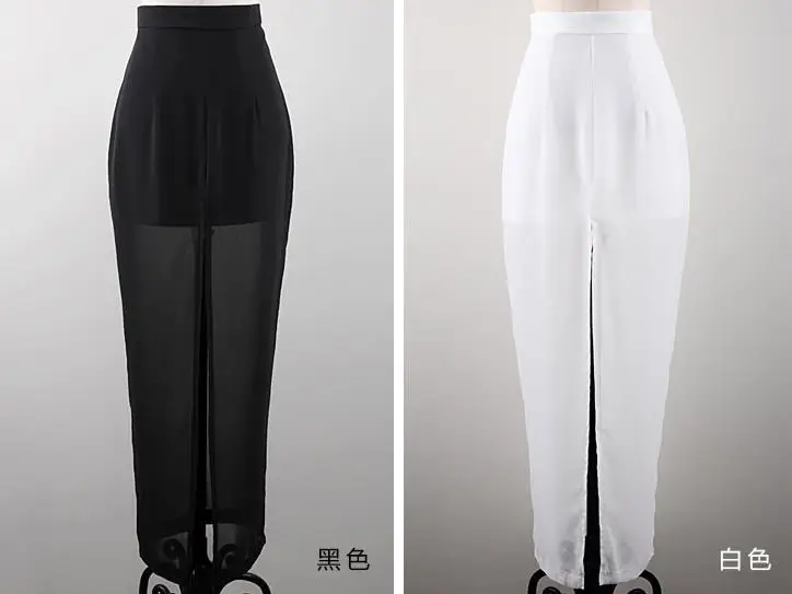 

2020 Long Pencil Skirts Women Sexy Hip Maxi Skirt Lady high waist chiffon Split skirt