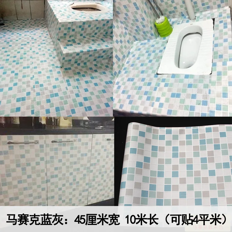 Мозаичные наклейки для туалета, ванной плитки, водостойкие обои для ванной, самоклеящиеся наклейки для пола, для дома, кухни, масла