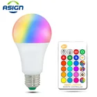 Умная лампа RGB, 220 В, 110 В, 16 цветов, с пультом дистанционного управления и функцией памяти