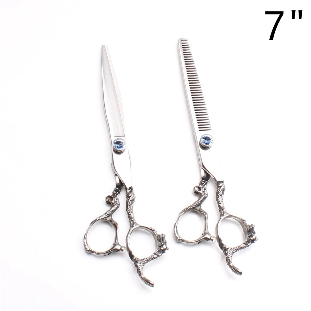 Парикмахерские ножницы 440C 5 6 7 дюймов прямые с логотипом на заказ филировочные