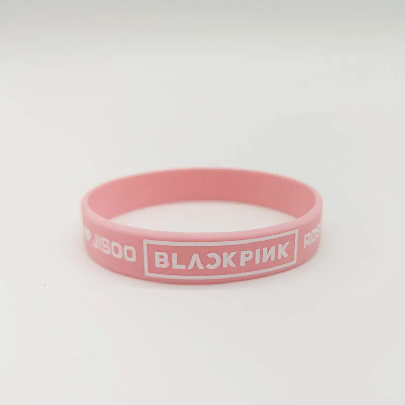 1 piece Pink Youpop KPOP Черный Розовый альбом Желейный браслет K-POP черный булавка Лиза роза браслеты аксессуары для мужчин, женщин, девочек и мальчиков LU6681 - Окраска металла: 1 piece Pink
