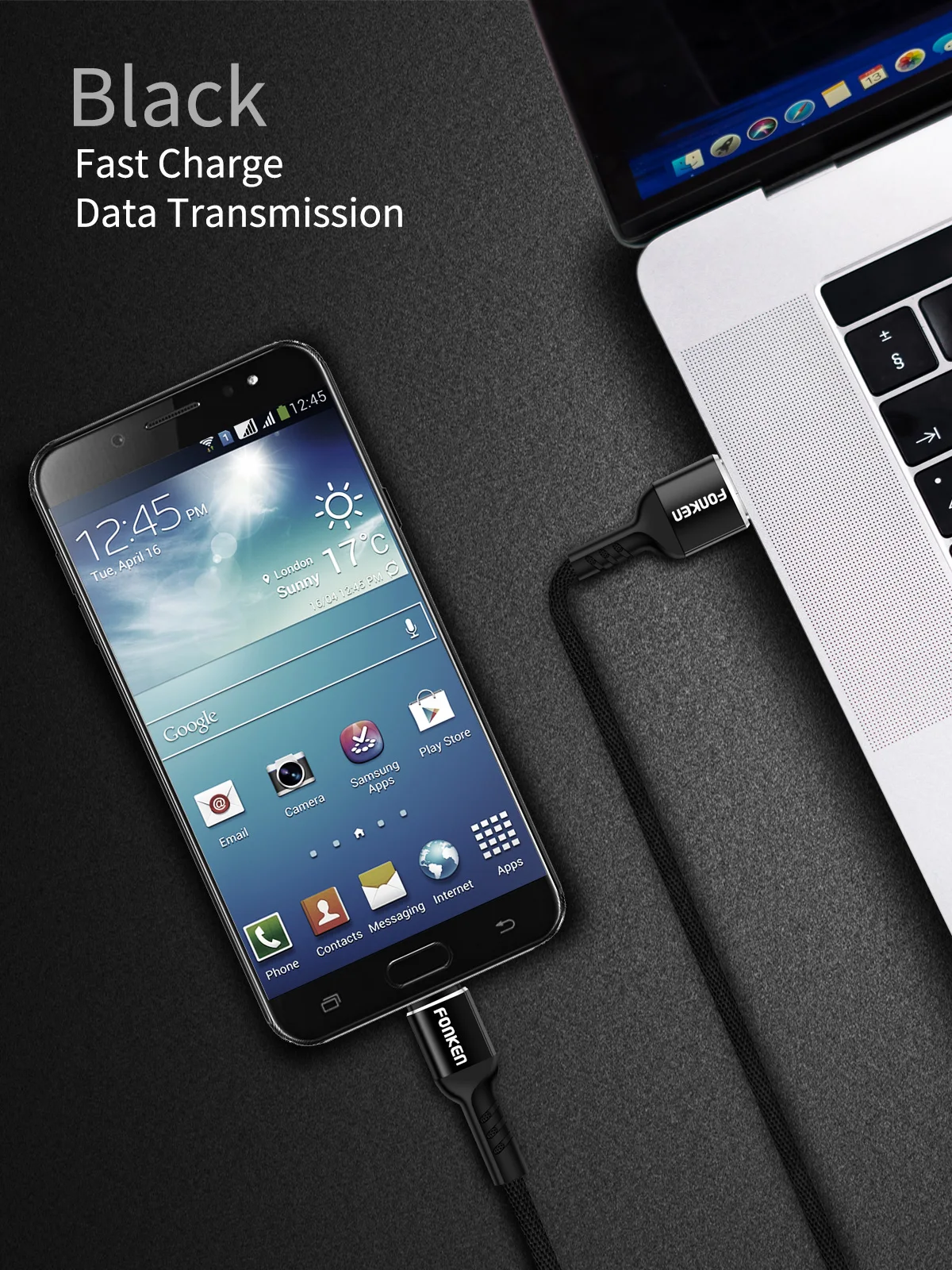 FONKEN Micro USB кабель 3A Быстрая зарядка usb-кабели данных 1 м 2 м тканевый Плетеный Android мобильный телефон USB зарядное устройство Быстрая зарядка провода