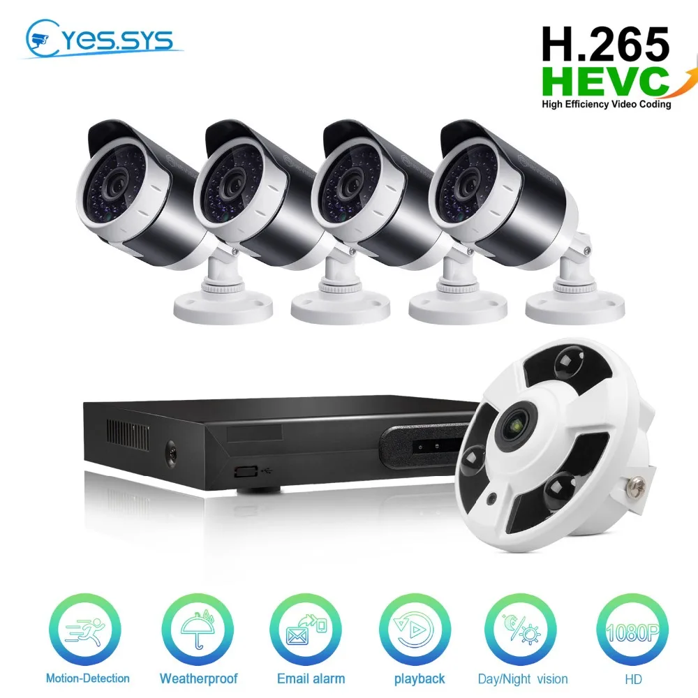 Anbvision 5 шт. 2.0MP IP купол/цилиндрическая ИК камера 8CH 1080 P POE NVR CCTV система 1920*1080