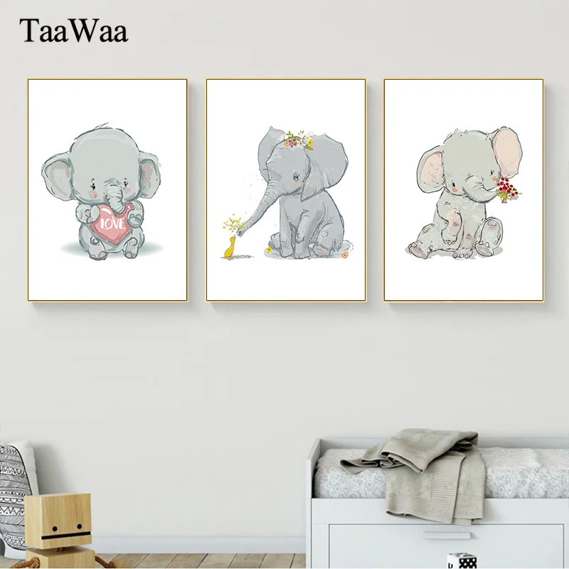 Детский постер с принтом слона детская комната украшение для детской стены