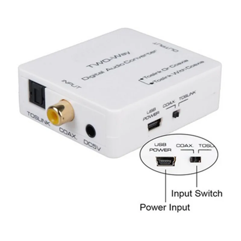 Двунаправленный коаксиальный преобразователь Toslink SPDIF адаптер двухсторонний USB