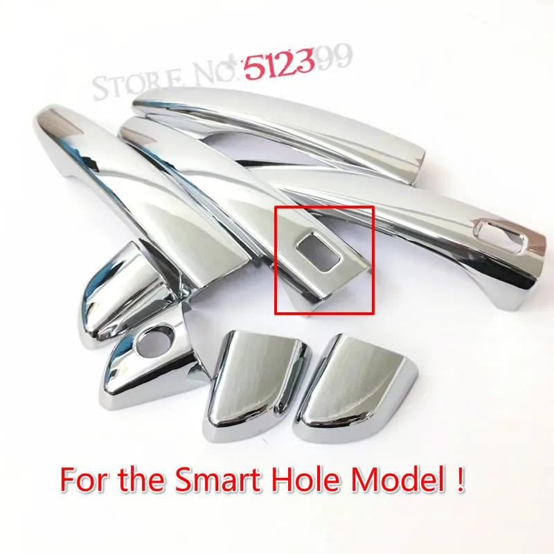 The Smart Hole model LHD ABS Хромовая автомобильная пленка Наружная ручка боковой двери Накладка Стикеры для peugeot 3008 GT /5008 GT - Название цвета: The Smart Hole model