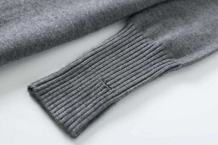 Spring New Turtleneck Women Knitted Dresses Ladies Long Pullovers Autumn Embroidery Gray Split Hem Thumb Hole Loose | Женская одежда