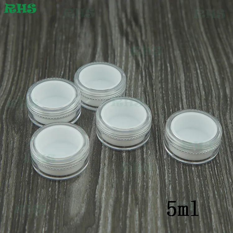

50pcs Clear plastic silicone container 5ml wax/oil container for water pipes glass smoking, silicone jars dab wax oil container