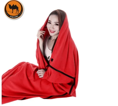 Red Многофункциональный Спальный мешок для кемпинга, теплый флисовый спальный мешок для отдыха, Laybag, лежак, шезлонг, Saco de dormir - Цвет: Red