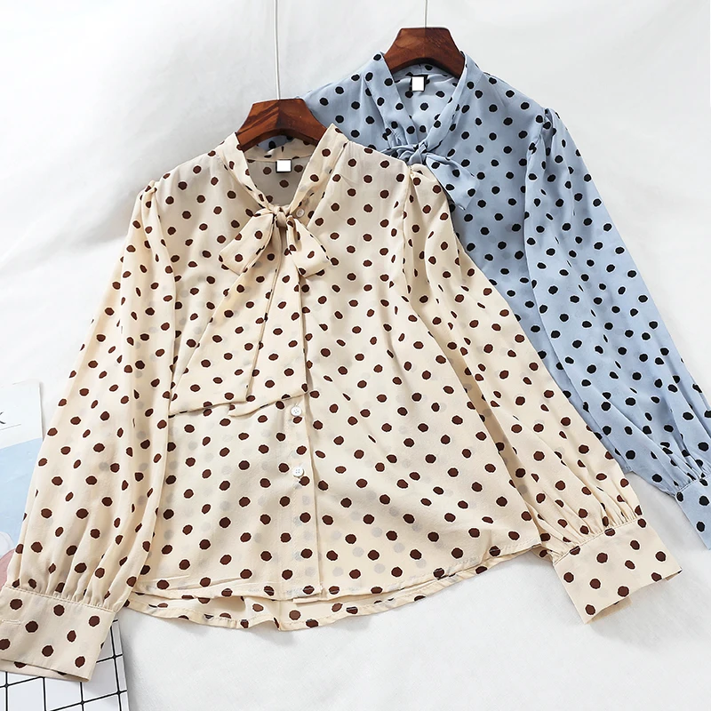 2019 new fashion women's adult clothing temperament laces loose wild autumn and winter shirts retro chiffon shirt female G400 |