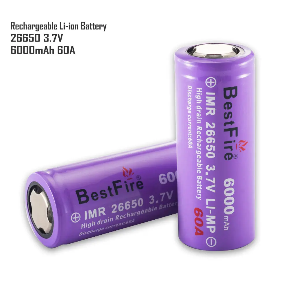 26650 акумуляторная батарея 3 7 V Li-Ion 6000 mAh60A recargable para e cigarrillo linterna Фонарик