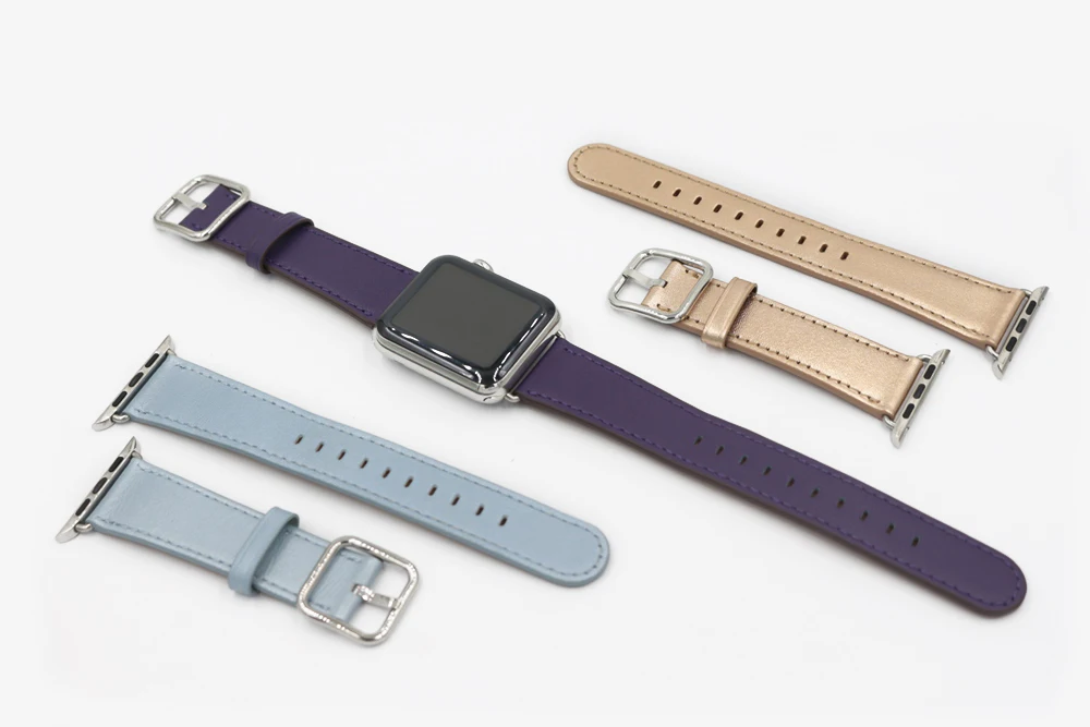 URVOI классический ремешок с пряжкой для Apple Watch series 5 4 3 2 1 ремешок для iwatch телячья кожа с квадратной пряжкой современный дизайн GEN.2
