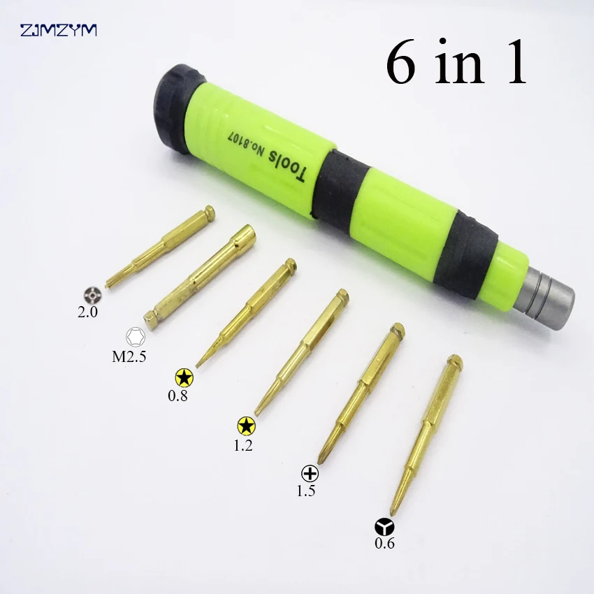 New 6 in 1 multifunction screwdriver set M2.5/0.6Y/0.8/1.2/1.5/2.0MM disassemble too lfor iphone and electronic product | Инструменты