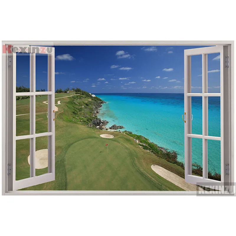 

Kexinzu полноразмерная/круглая 5D алмазная живопись «сделай сам», вышивка крестиком «Окно море», алмазная 3D вышивка, мозаика, семейное украшени...