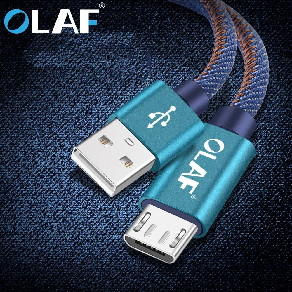 Кабель Micro USB Olaf 1 м 2 Быстрая зарядка для синхронизации данных плетеный медный