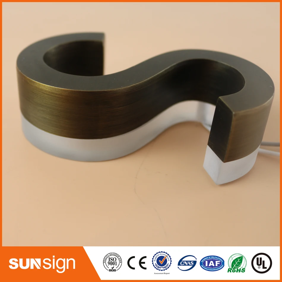 Заводская розетка светодиодная подсветка из нержавеющей стали буквенный знак |