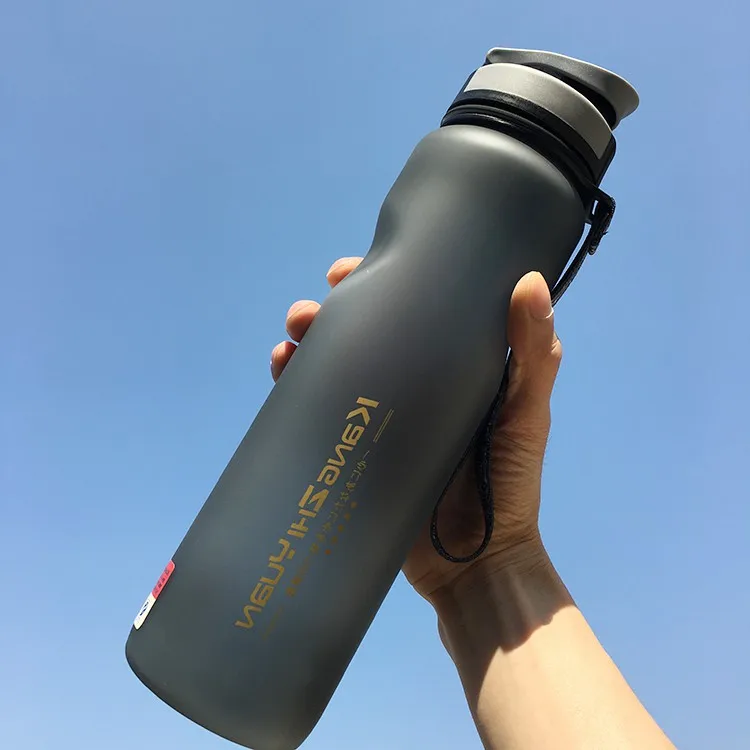 Bpa free, 1л, большая емкость, креативный, спортивный, пластиковый, мой чайник для воды, портативный, для заварки чая, с откидной крышкой, чашка, матовая бутылка с веревкой