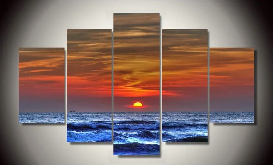 Картина маслом 2017 картина квадратные картины декоративная без рамки закат море 5